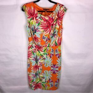 Tiana B. Sleeveless Belted Sheath Dress with Floral Print